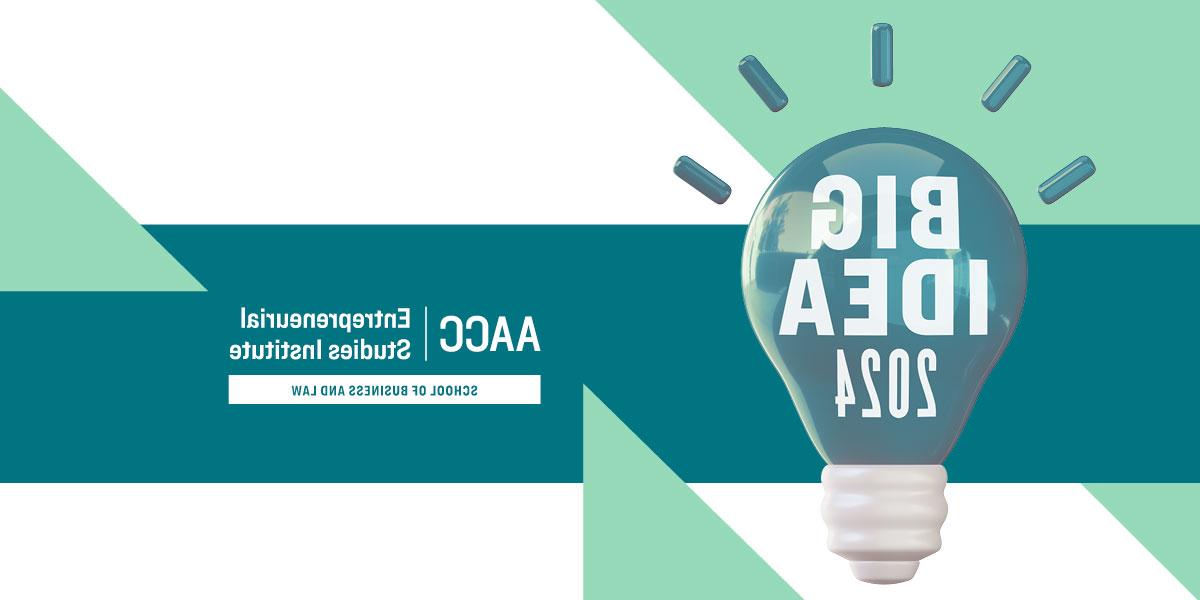 A lightbulb with the words Big Idea 2024 on it. The words AACC Entrepreneurial Studies Institute also appear on the graphic.